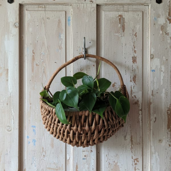 Double hanging pothos basket
