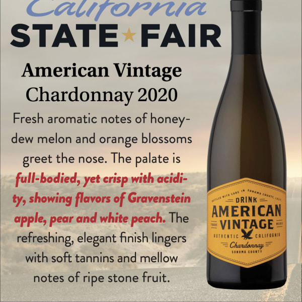 Poster for American Vintage Chardonnay with a wine bottle