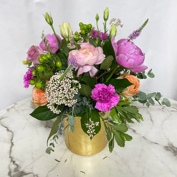 Celebrate ( design of the day) in a gold vase