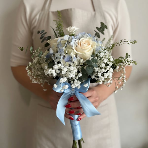 Mini Prom Bouquet Blue & White