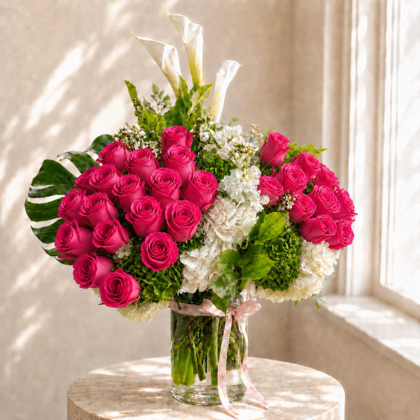 Amore Eterno Roses Bouquet - Hot Pink