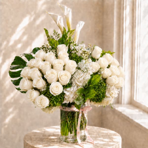 Amore Eterno Roses Bouquet - White