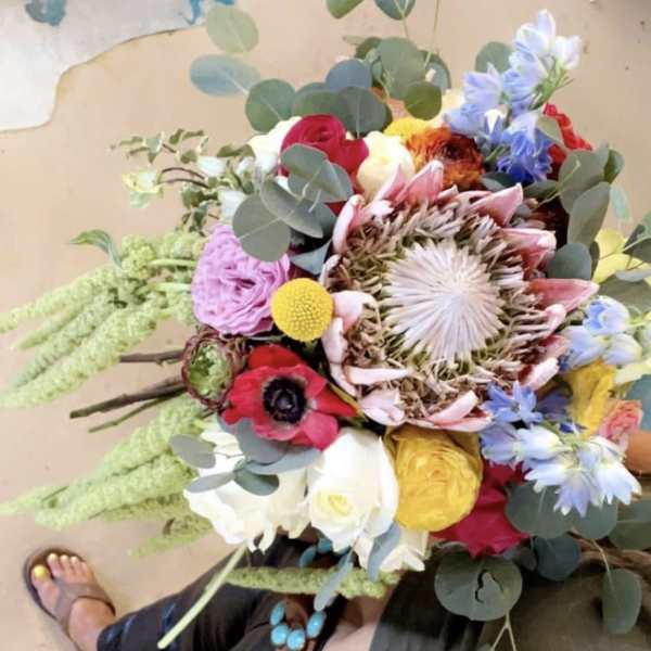 Fiesta style bridal bouquet