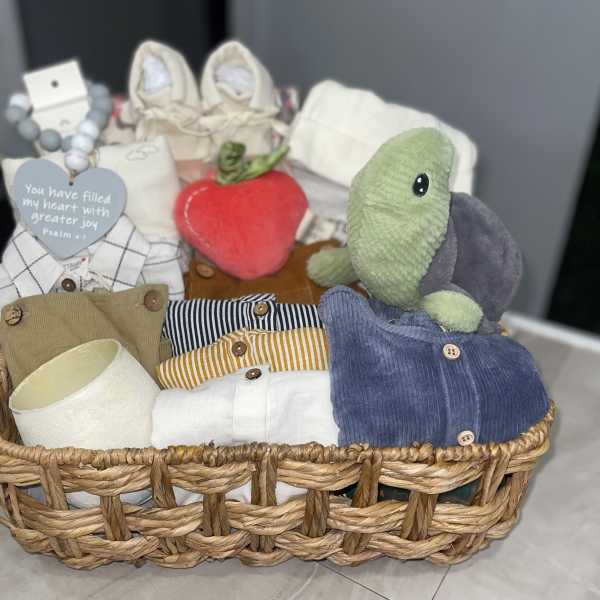 Large Hello Baby Boy Basket