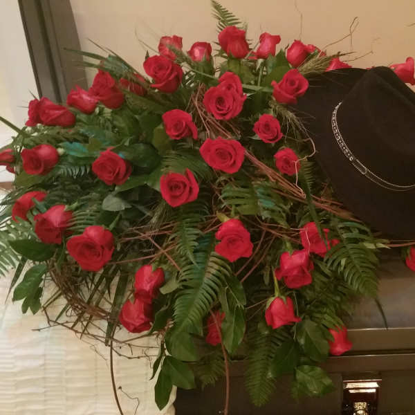 Red Rose Casket Cover