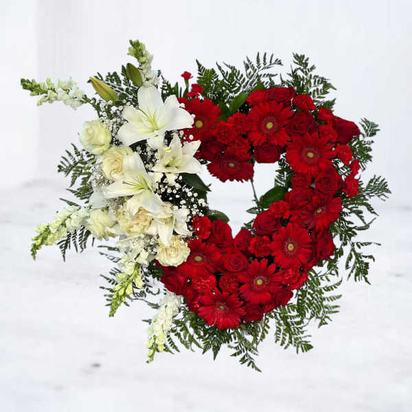 Crimson Honor Heart Wreath