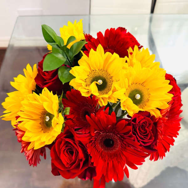 Joy and Grace Gerbera with roses