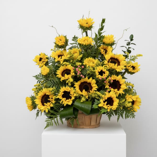 Sunflower Garden Funeral Basket