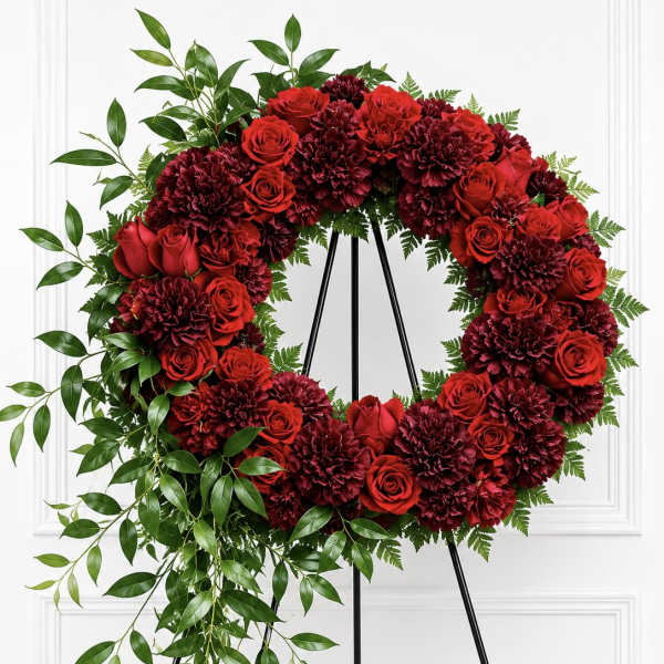 Crimson Red Sympathy Wreath
