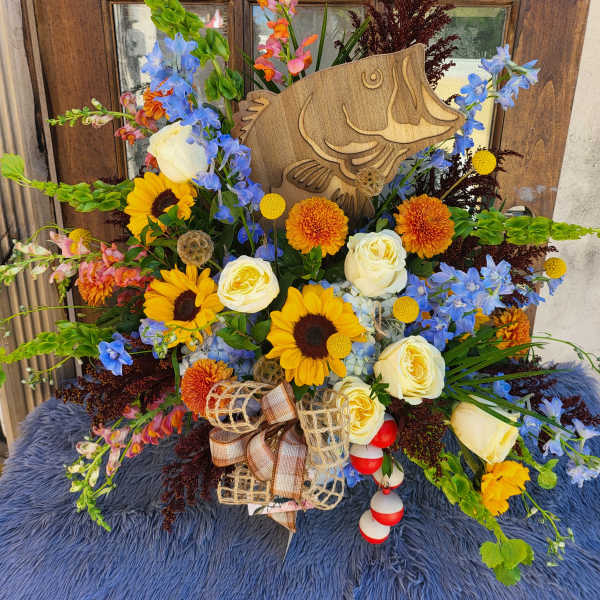 Gone Fishing Basket - By Katherine's Flowers