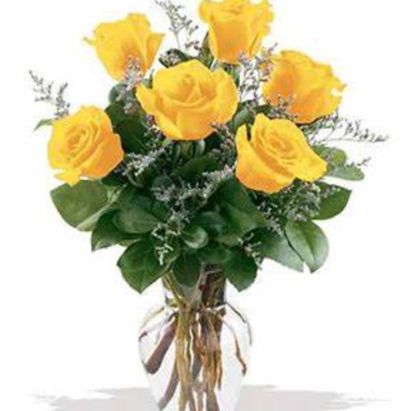 Half Dozen Yellow Roses