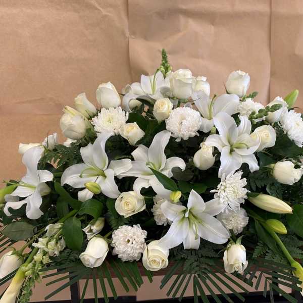White casket