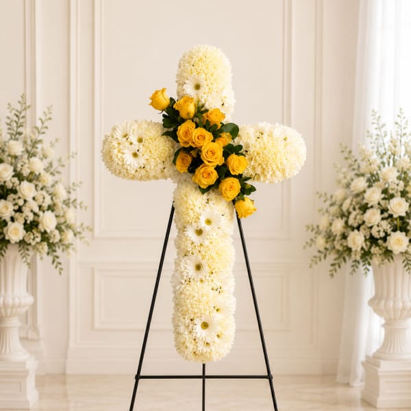Peaceful yellow and white