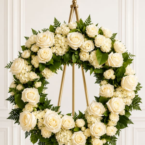 White peace Open wreath