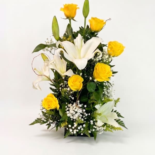 Yellow Roses and Lilies Bouquet