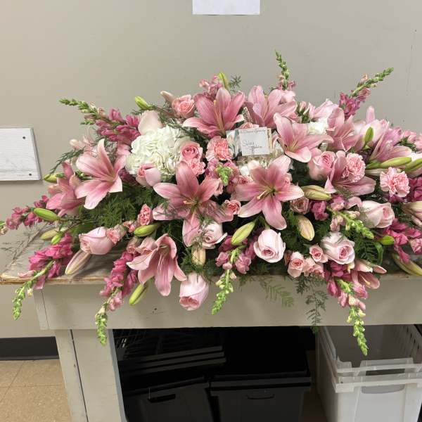 Fully pink casket