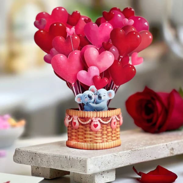 Add-on; Mini Heart Balloons Pop Up Card (Fresh Cut Paper)