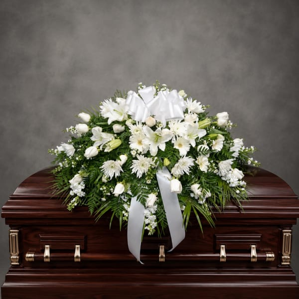White Casket Spray
