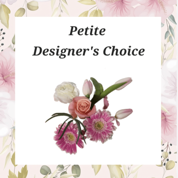 Petite designer's choice bouquet with pink and white flowers