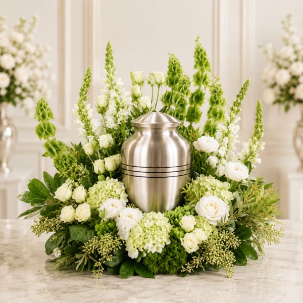 White cremation Urn