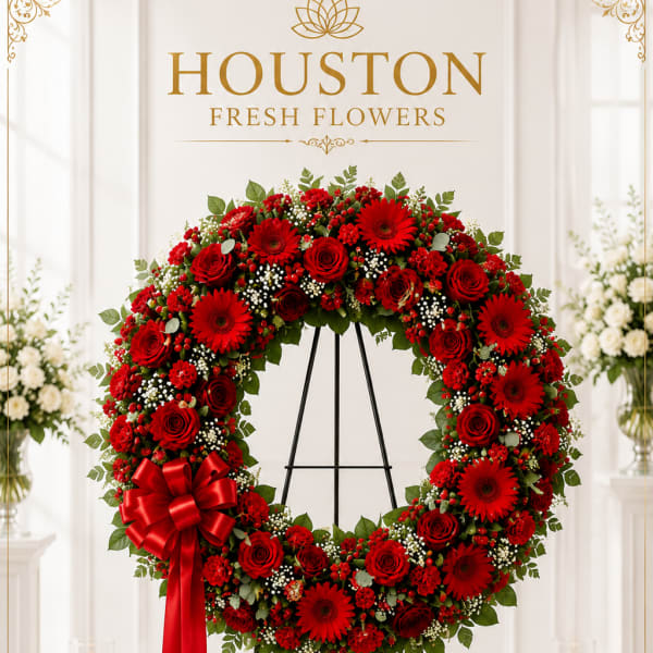 Red Sympathy Wreath