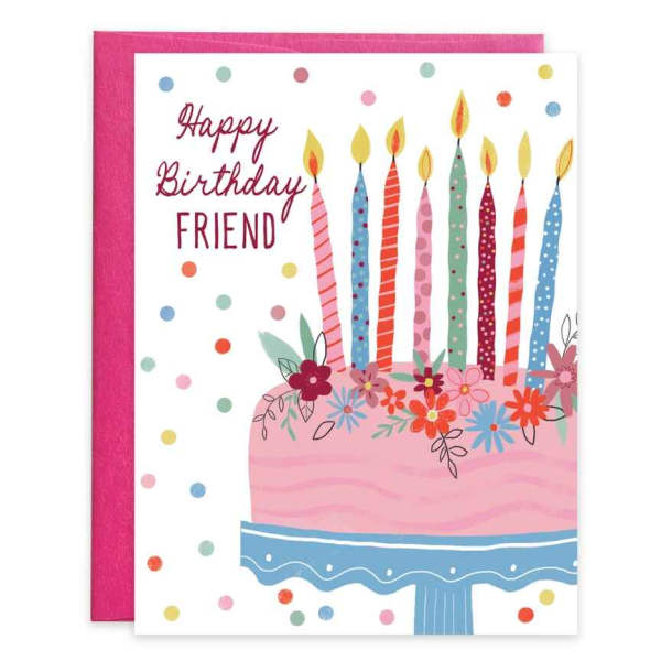 Birthday Greeting Card - Friend Cake