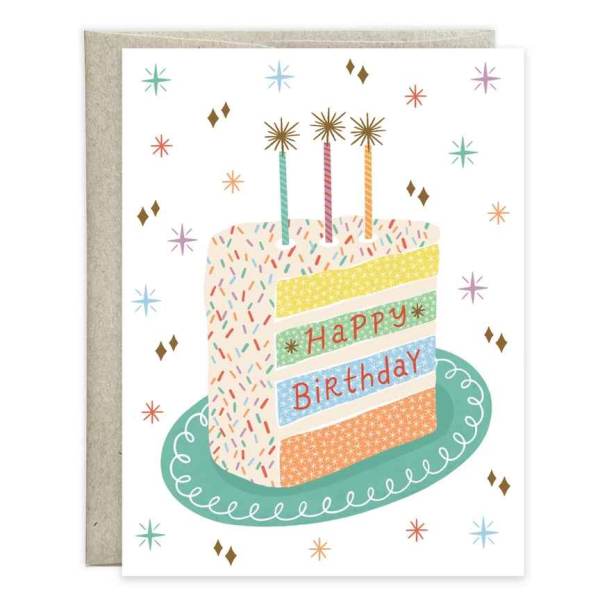 With Scripture Birthday Greeting Card - Festive Cake Slice