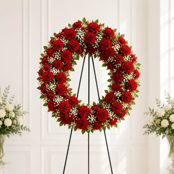 Red Carnation Wreath