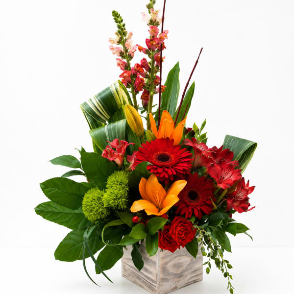 Wooden Box Floral Arrangement
