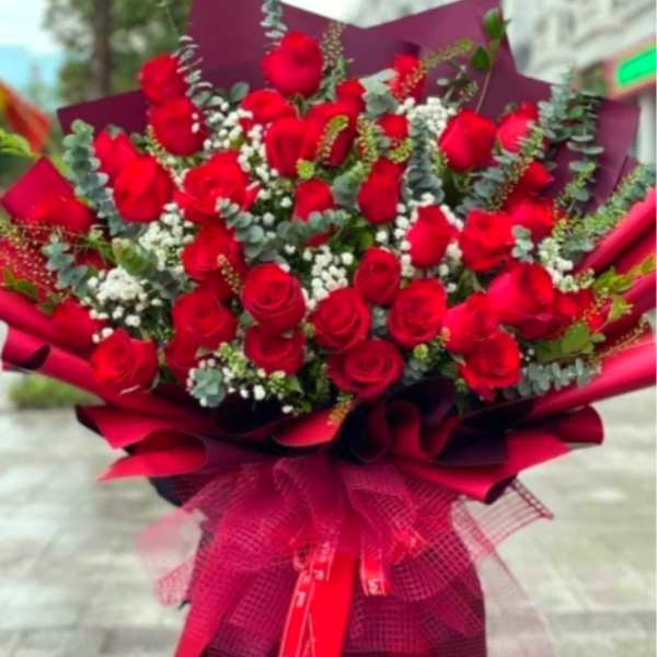 The "Grand Elegance" 50-Rose Bouquet