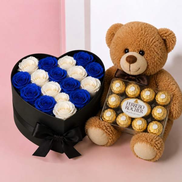 Combo – Blue & White Heart Box