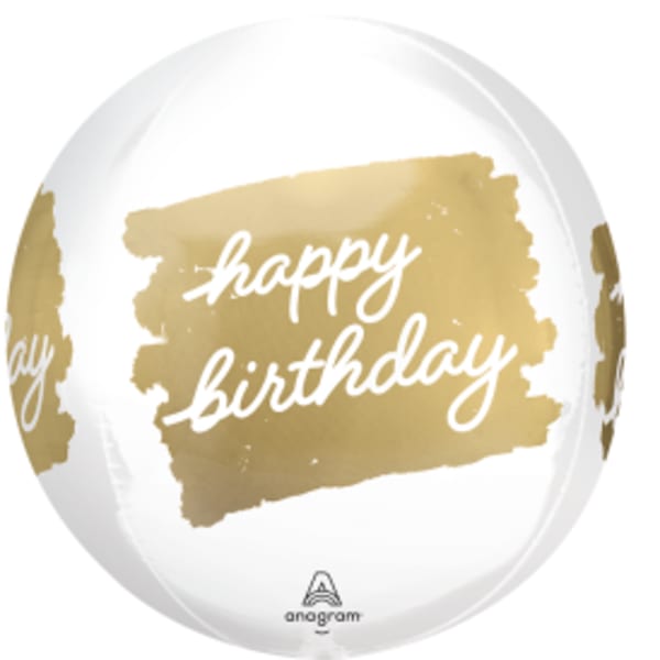 15" Golden Age Birthday Orbz Balloon