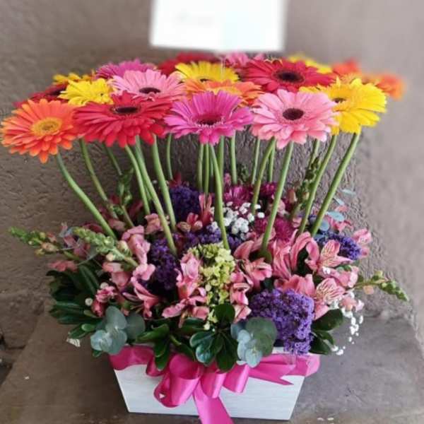 Radiant Gerbera Garden | Luxury Colorful Gerbera Flower Arrangement