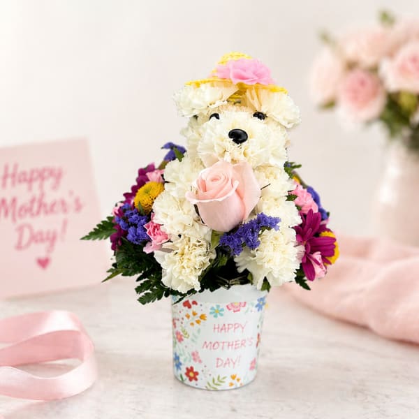 Mother’s Day Puppy Love Arrangement – Same Day Delivery Houston