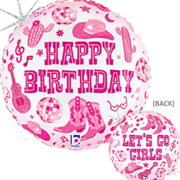 18" Disco Cowgirl Birthday Foil Balloon