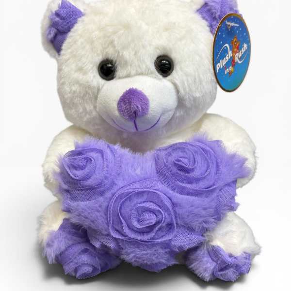 White Bear with Lavender Heart