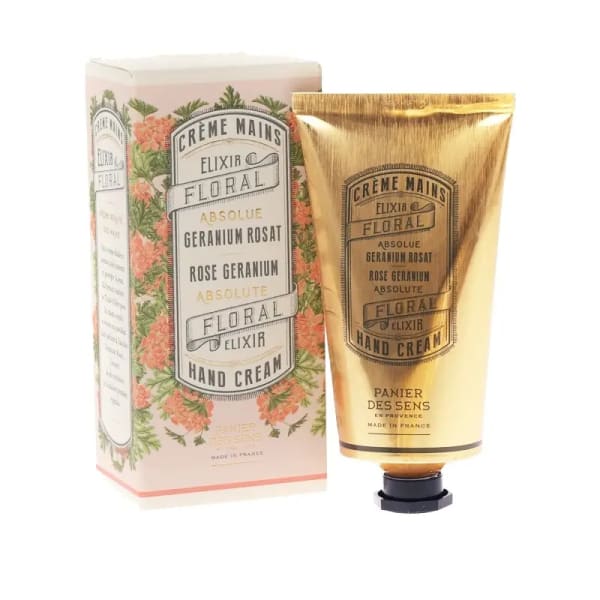 Floral hand cream tube with matching decorative box