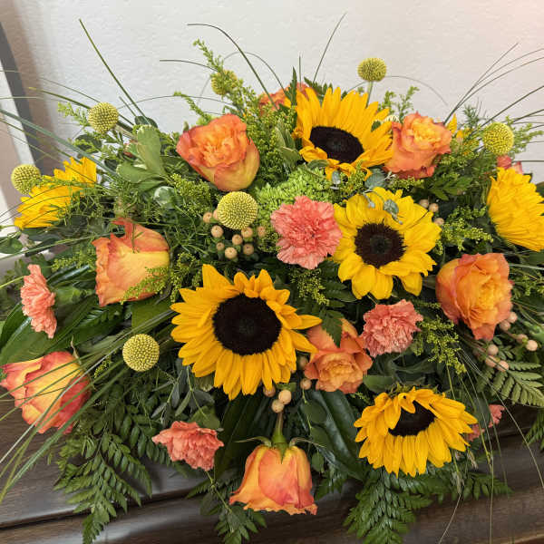 Golden Garden Casket Spray