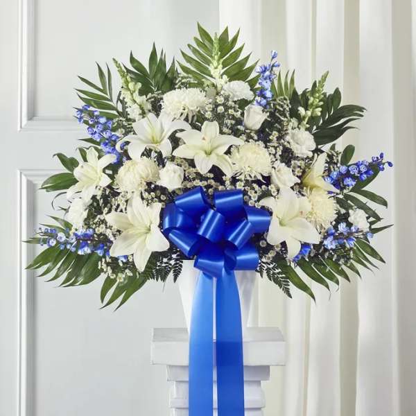 In blue