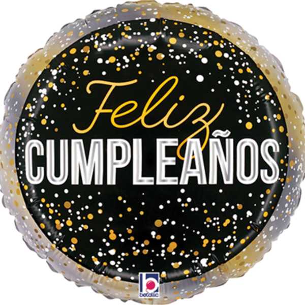 Round birthday balloon with "Feliz Cumpleaños" text