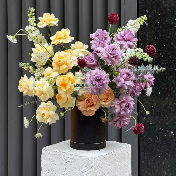 Yellow Purple Vase