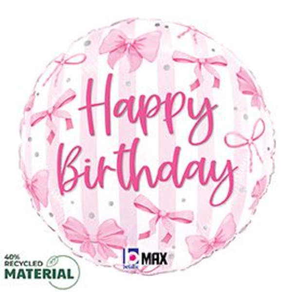 18" Pretty Pink Bow Foil Balloon