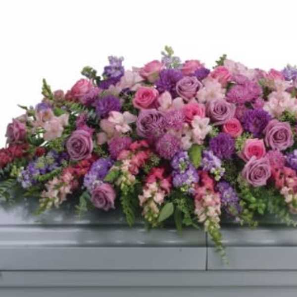 Lavender Tribute Casket Spray