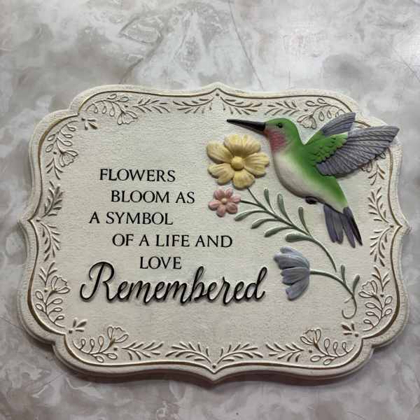 "Flowers Bloom" Hummingbird Garden Stone