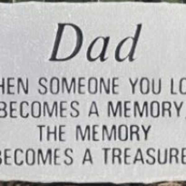 "Dad" Concrete Stone with Easel