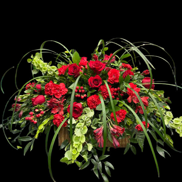 Red Radiance Casket Spray