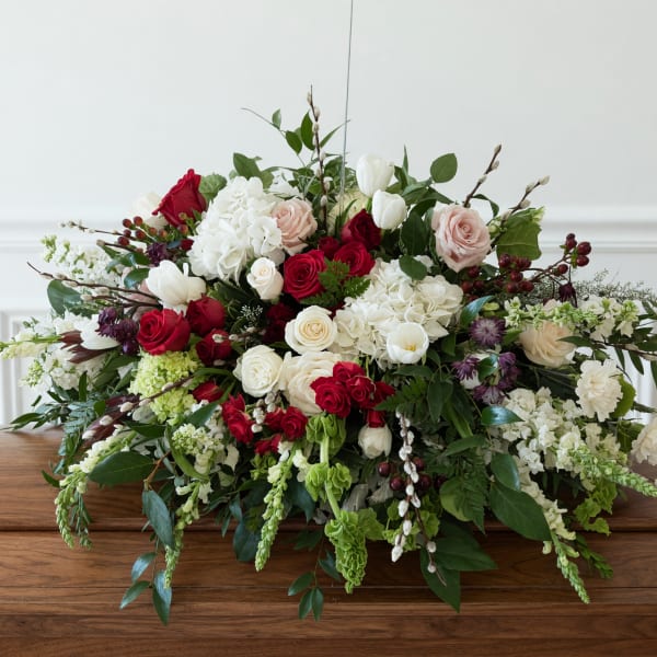 Crimson and Ivory casket cover