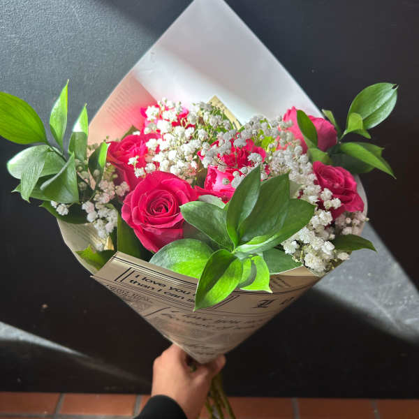 Hot Pink Roses-Half Dozen Bouquet*