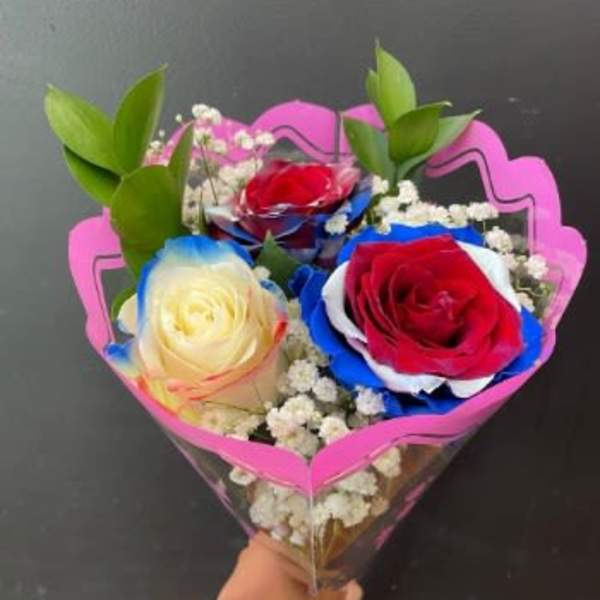 3 Rose Memorial Day Special (3 Tinted Roses) (STYLES VARY