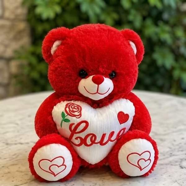 Medium Plush Teddy Bear with Heart